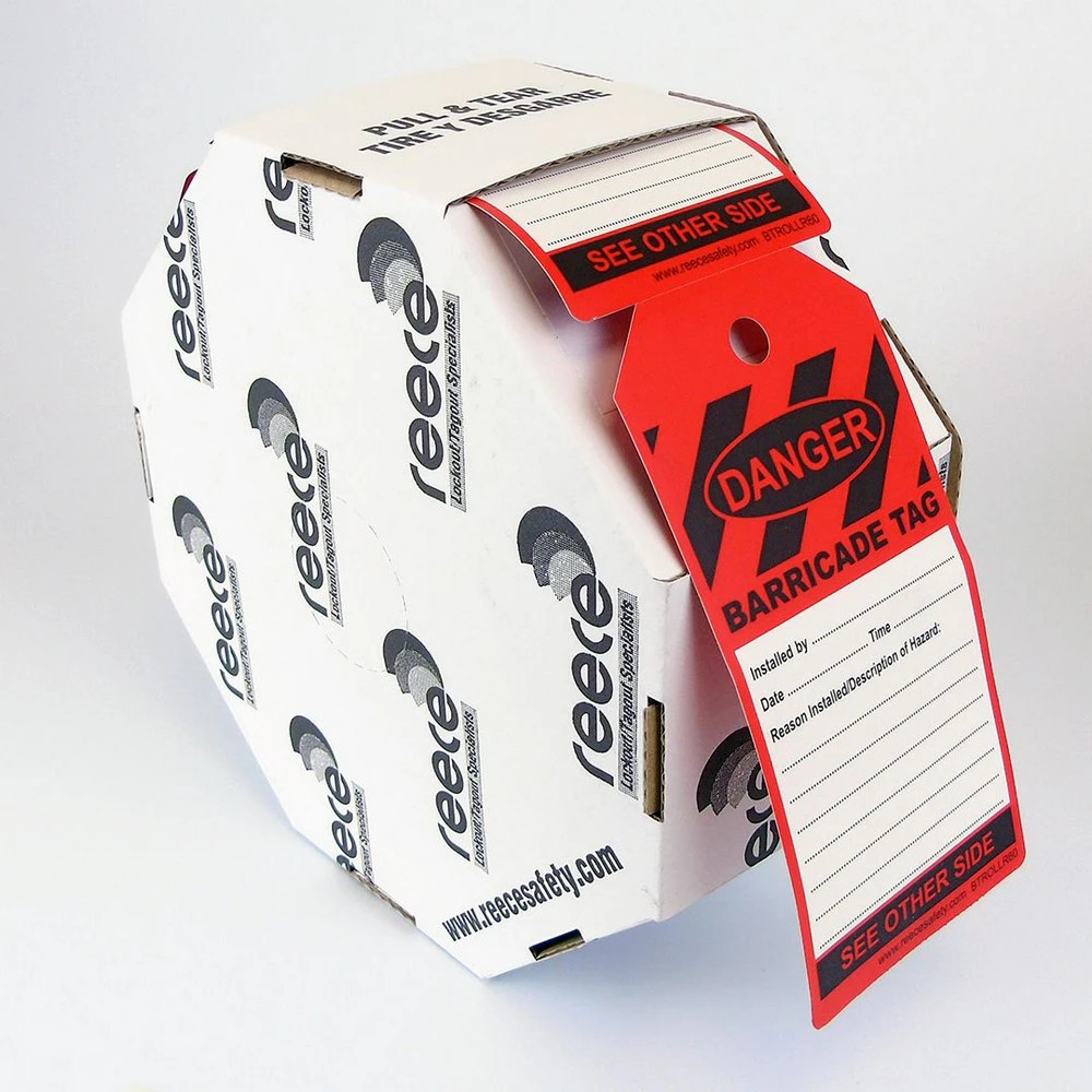 Reece Safety BTROLLR60-100 BARRICADE TAG RED- ROLL OF 100