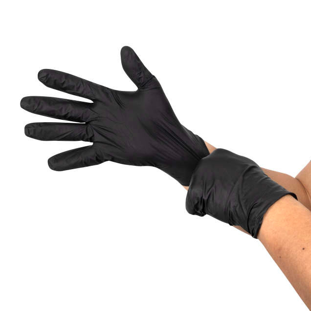 Radians RWG9406 6 Mil Nitrile Disposable Powder Free Industrial Grade Glove black