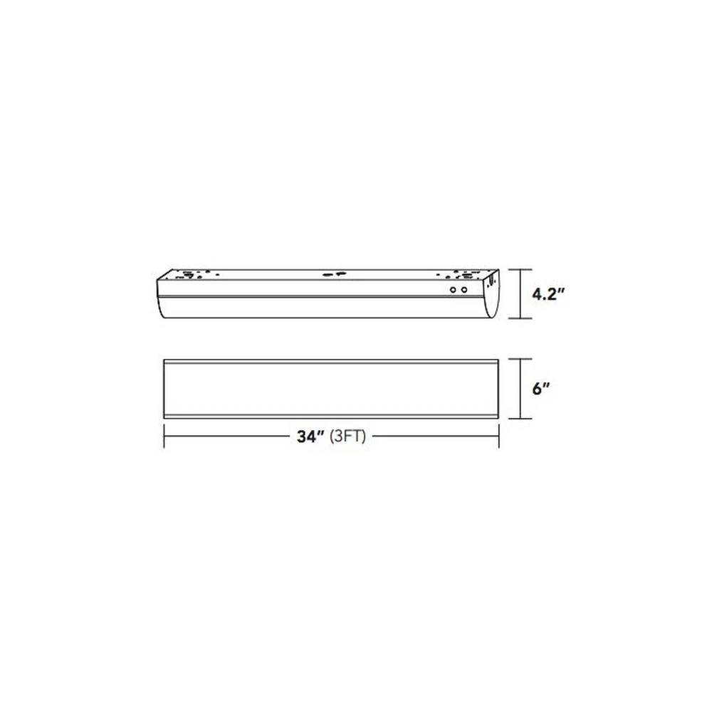 Light Efficient Design RPT-P-LIVC-G2-3FT-20L-840-FWFC-R-S1 36" LED Stairwell Fixture - CCT Selectable - 120-277V