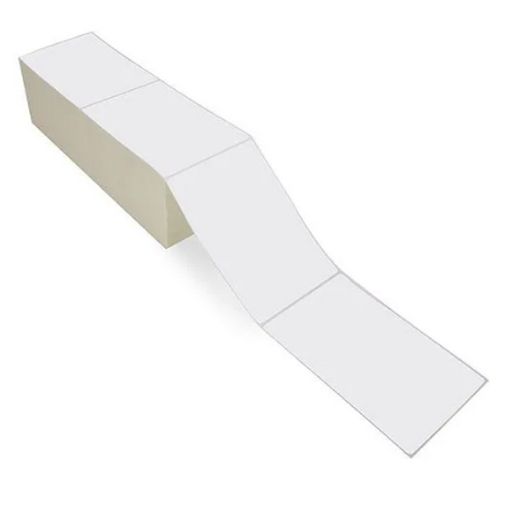 70P*FAN4060 White 4" x 6" Thermal Transfer Fanfold Labels, 4,000/Case