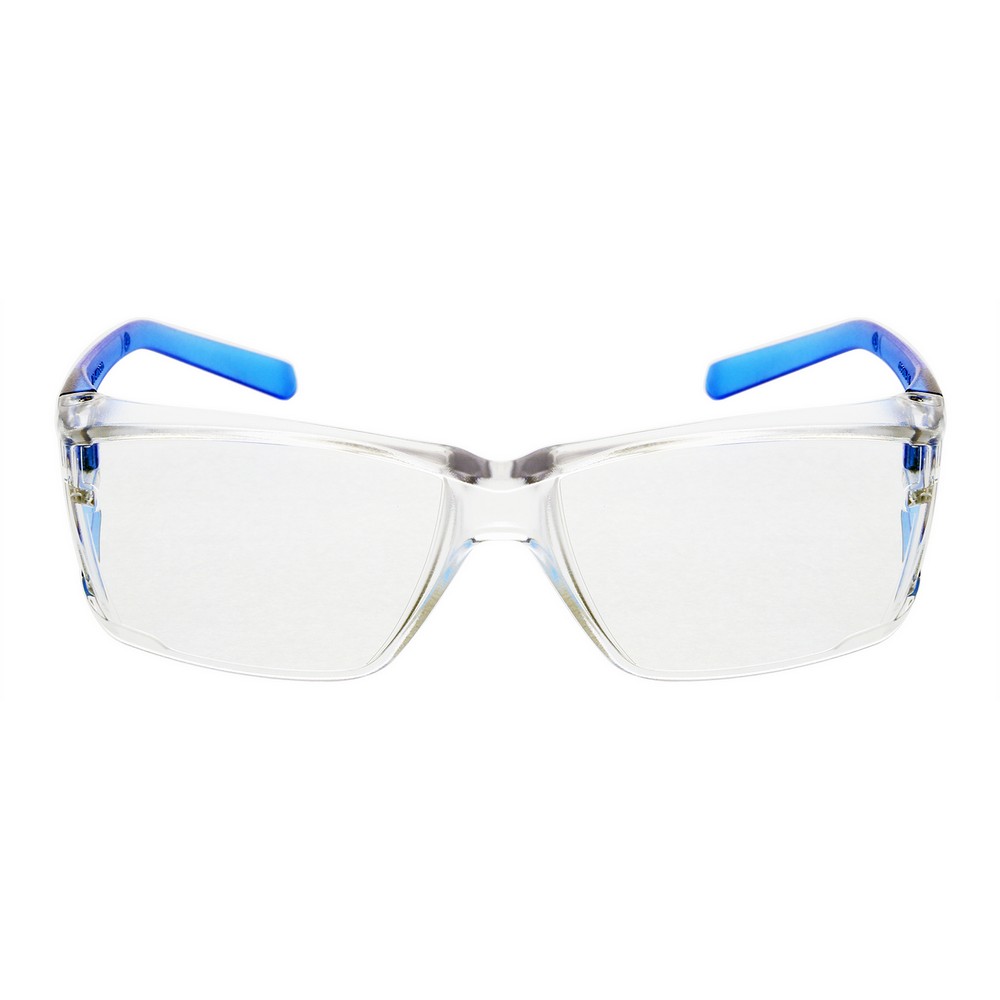Zing Green 20-105ECO BE C Eco-Friendly Lightweight Safety Glasses with Side Shields -Z-Force, Blue Temples, Clear Lens