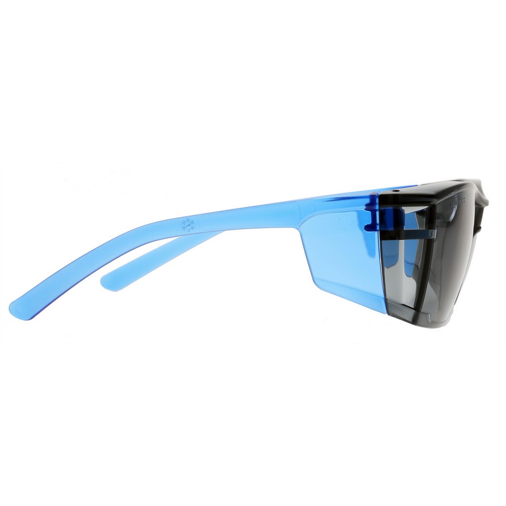 Zing Green 20-105ECO BE S Eco-Friendly Lightweight Safety Glasses with Side Shields -Z-Force, Blue Temples, Smoke Lens