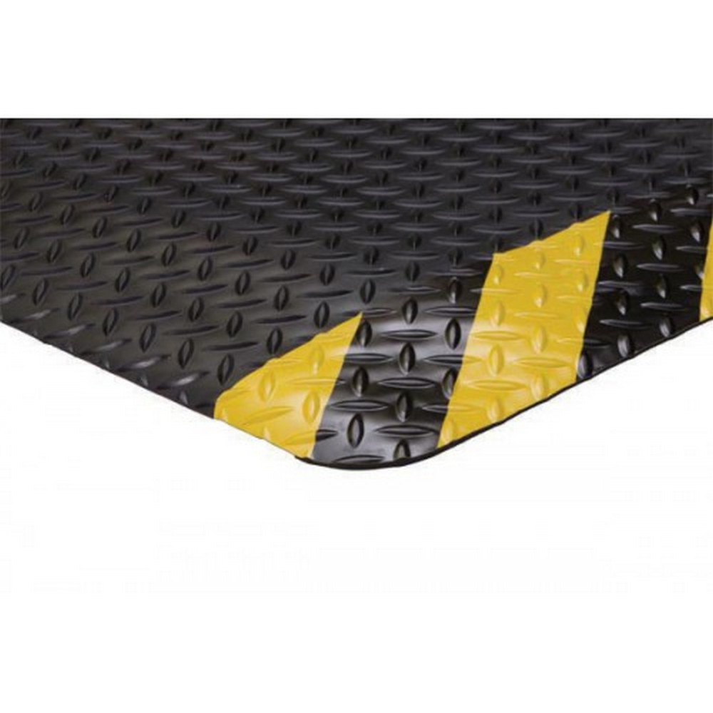 Apache Mills 39065091730007500 Antifatigue Mat, 3' x 75' 9/16" Thickness, Diamond, Chevron Black/yellow