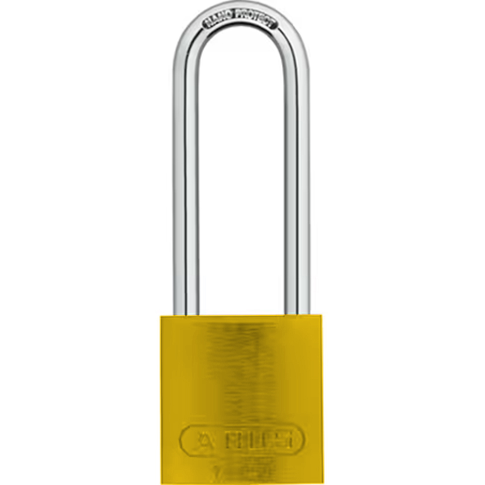 Zing Green 7200M Aluminum Safety Padlock, Keyed Different, 3" Shackle, 1-9/16", Yellow