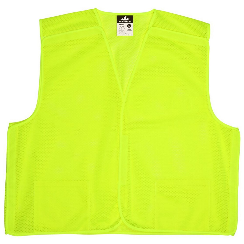 MCR Safety VMLBA Hi-Visibility Break-Away Safety Vest – Fluorescent Lime Mesh
