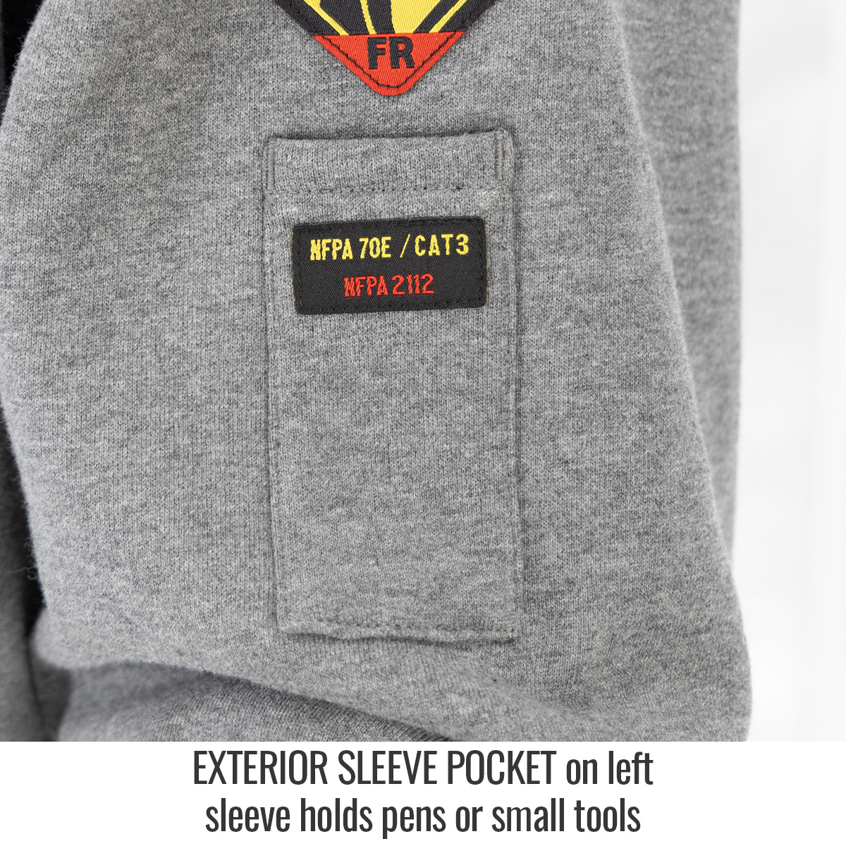 Black Stallion JF1340-GY 12 oz. AR/FR Cotton Pullover Hooded Sweatshirt, Gray