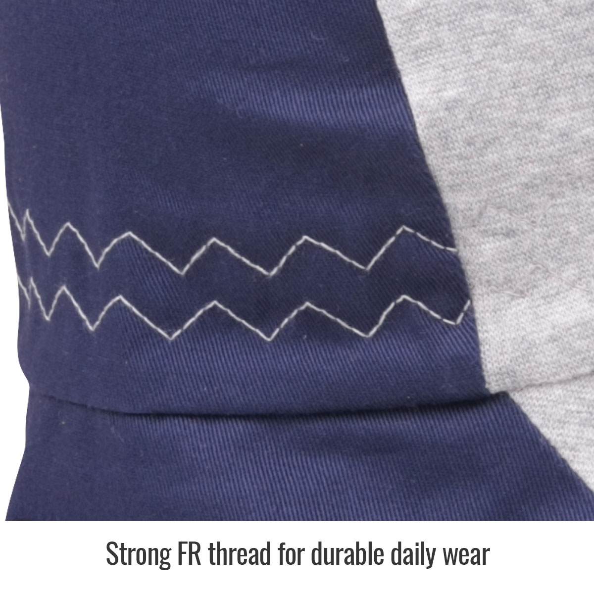 Black Stallion AH1630-NG FR Cotton Welding Cap with Hidden Bill Extension, Navy/Gray