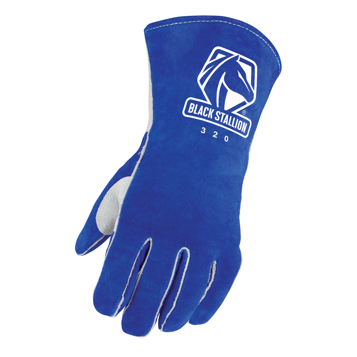 Black Stallion 320LH Side Split Cowhide Stick Glove with CushionCore Liner, Left Hand Only
