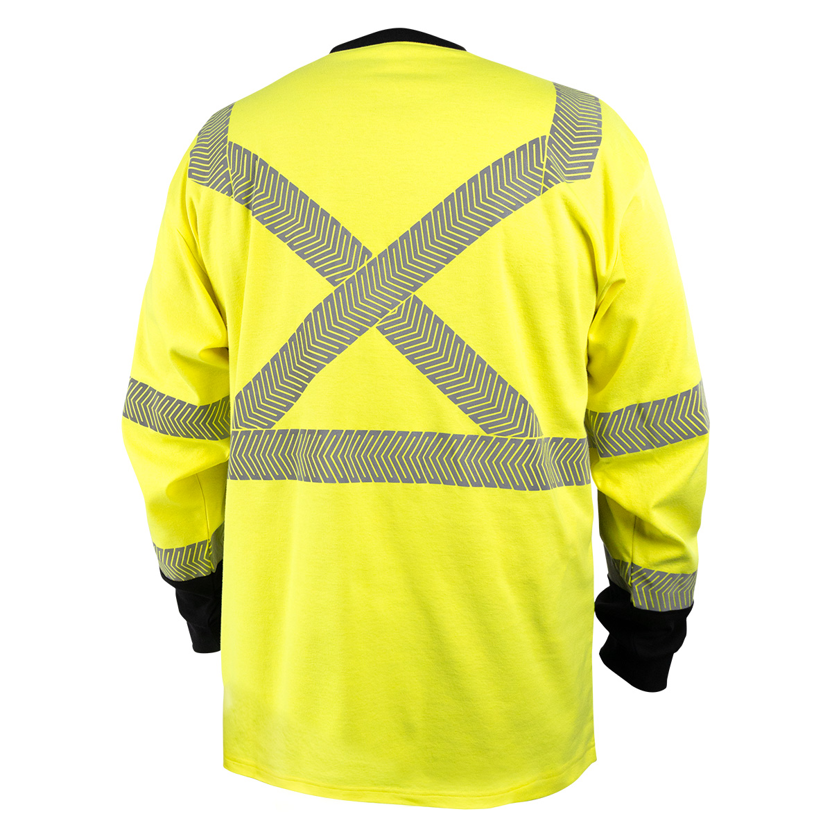 Black Stallion TF3030-HB 7 oz. Hi-Vis Class 3 AR/FR Cotton Knit Long-Sleeve T-Shirt