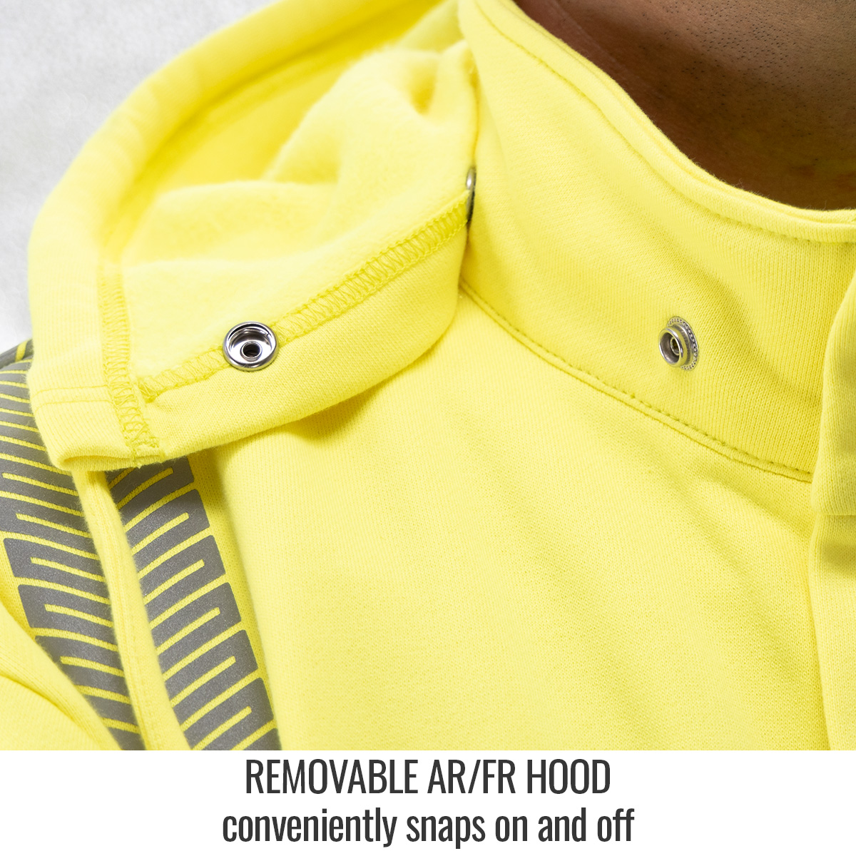 Black Stallion JF2045-HY 12 oz. Hi-Vis AR/FR Cotton Full-Zip Hooded Sweatshirt