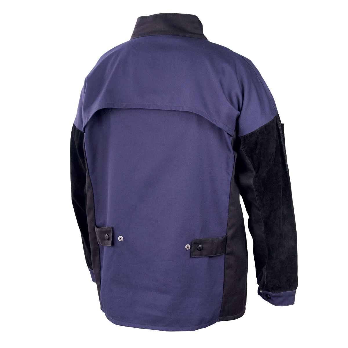 Black Stallion JH1016-NB BSX FR Cotton & Cowhide Hybrid Welding Jacket, Navy & Black