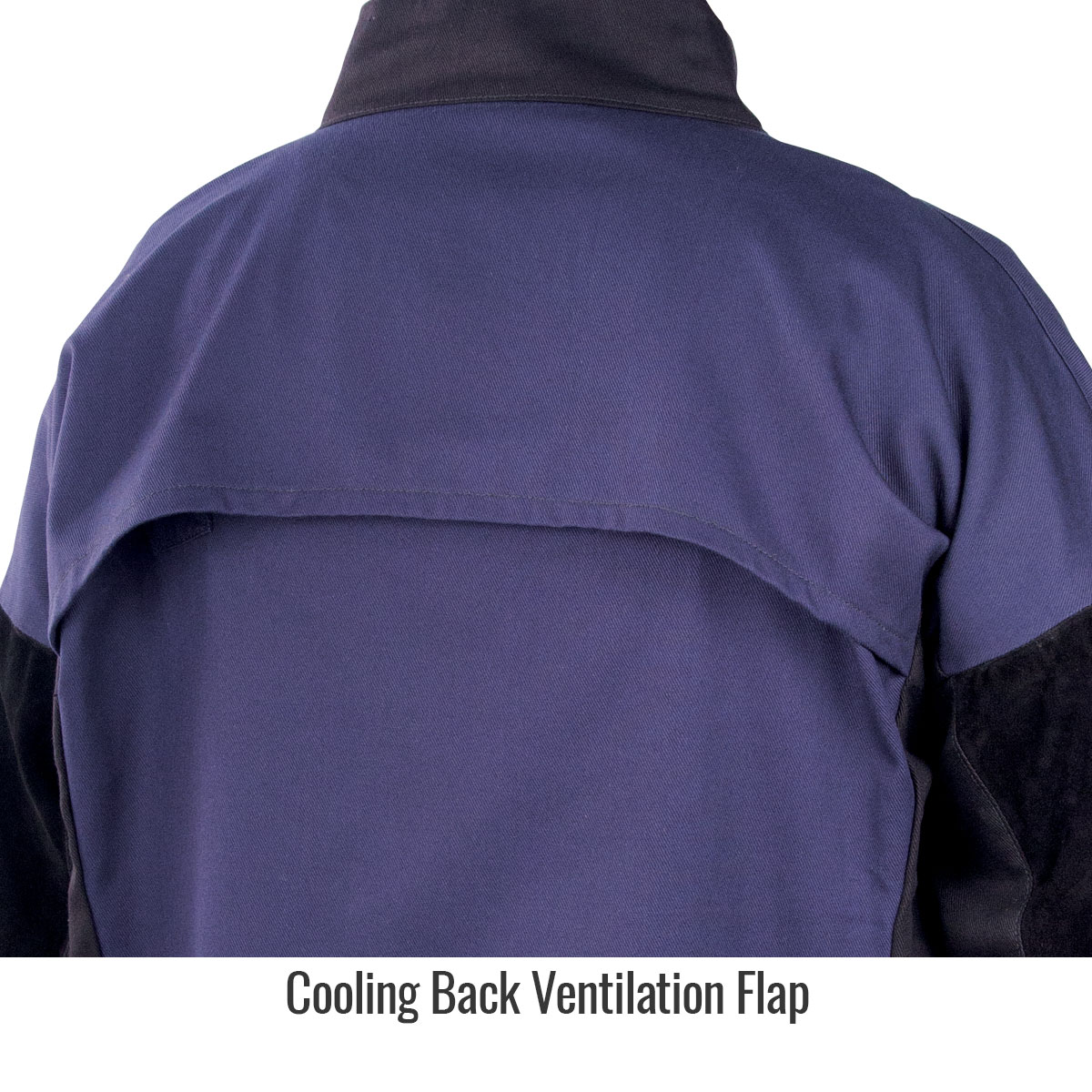 Black Stallion JH1016-NB BSX FR Cotton & Cowhide Hybrid Welding Jacket, Navy & Black