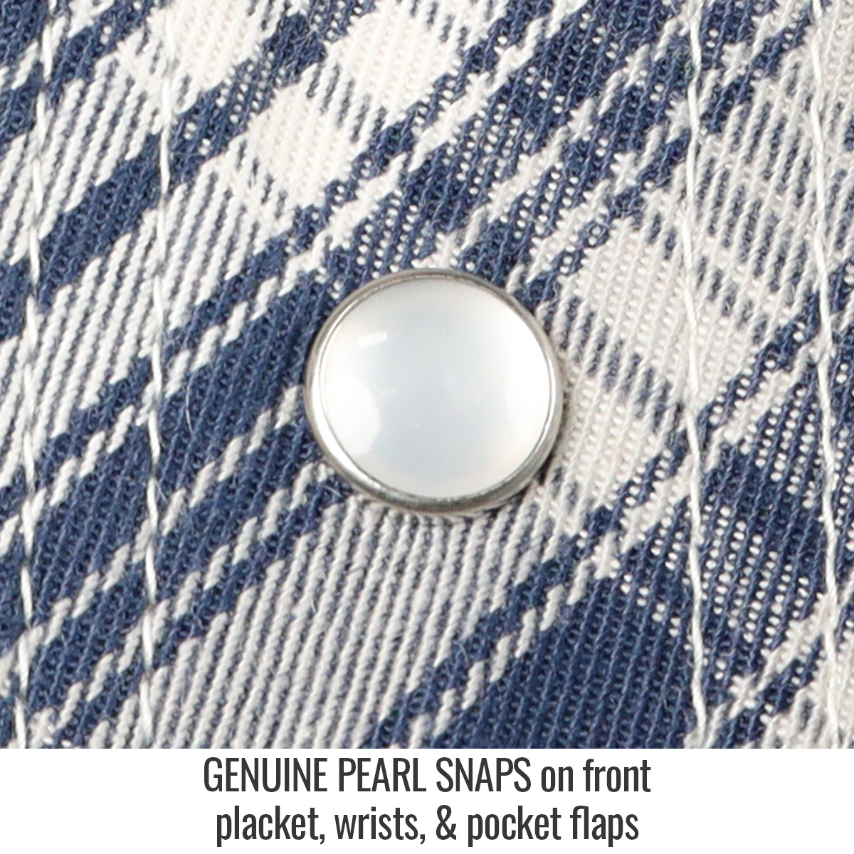 Black Stallion WF2110-PB 7 oz. AR/FR Cotton Work Shirt with Pearl Snaps, Blue Plaid