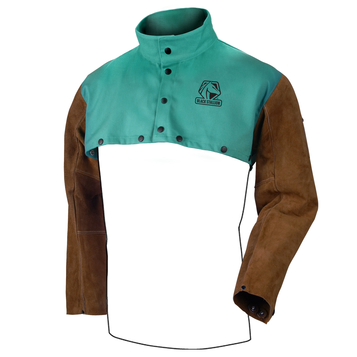 Black Stallion F9-21CS/BS Cowhide & FR Cotton Cape Sleeves, Green