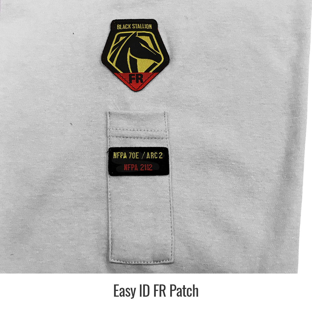 Black Stallion TF2510-GY NFPA 2112 &  NFPA70E 7 oz. FR Cotton Knit Long-Sleeve T-Shirt, Gray