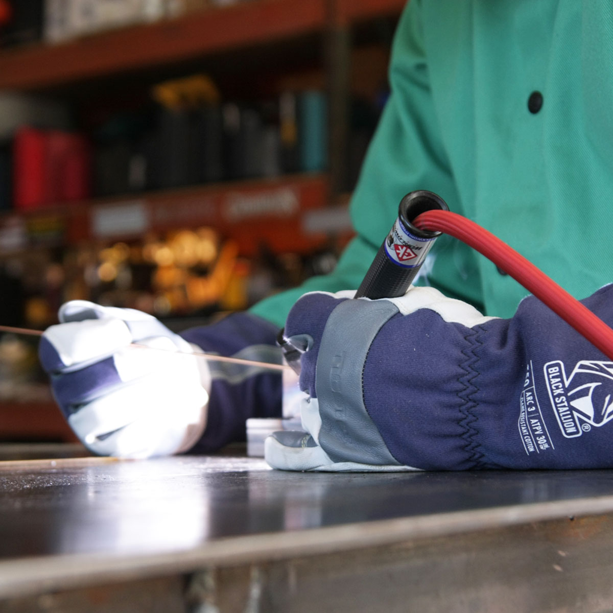 Black Stallion T50 Premium Grain Goatskin & FR Cotton TIG Welding Glove