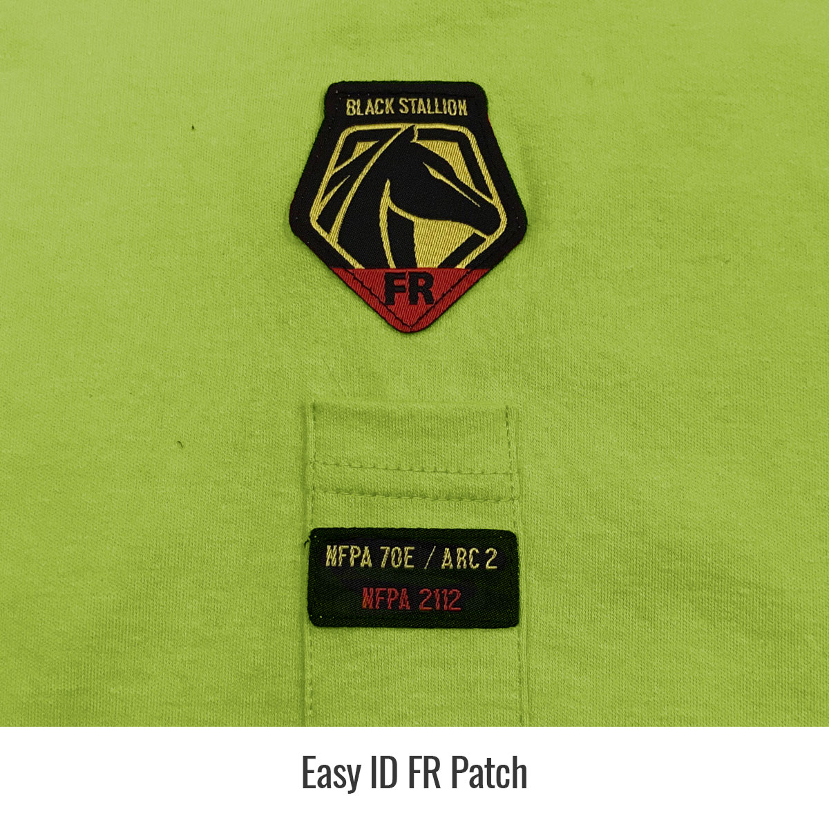 Black Stallion TF2510-LM NFPA 2112 &  NFPA70E 7 oz. FR Cotton Knit Long-Sleeve T-Shirt, Safety Lime