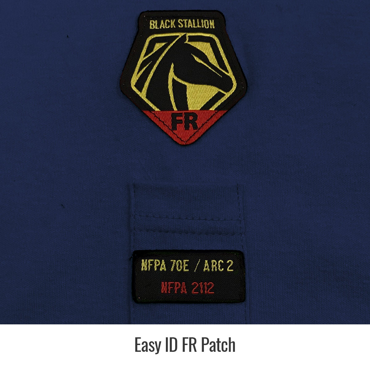 Black Stallion TF2510-NV NFPA 2112 &  NFPA70E 7 oz. FR Cotton Knit Long-Sleeve T-Shirt, Navy