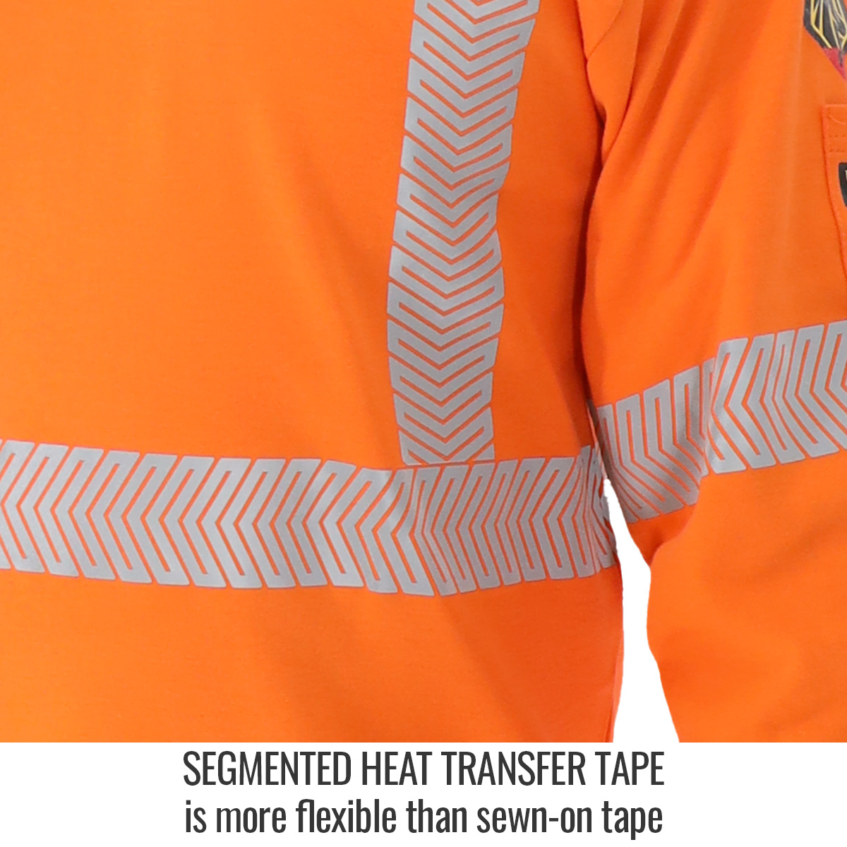 Black Stallion TF2511-OR 7 oz. AR/FR Cotton Knit Long Sleeve T-Shirt, Orange with Reflective Tape