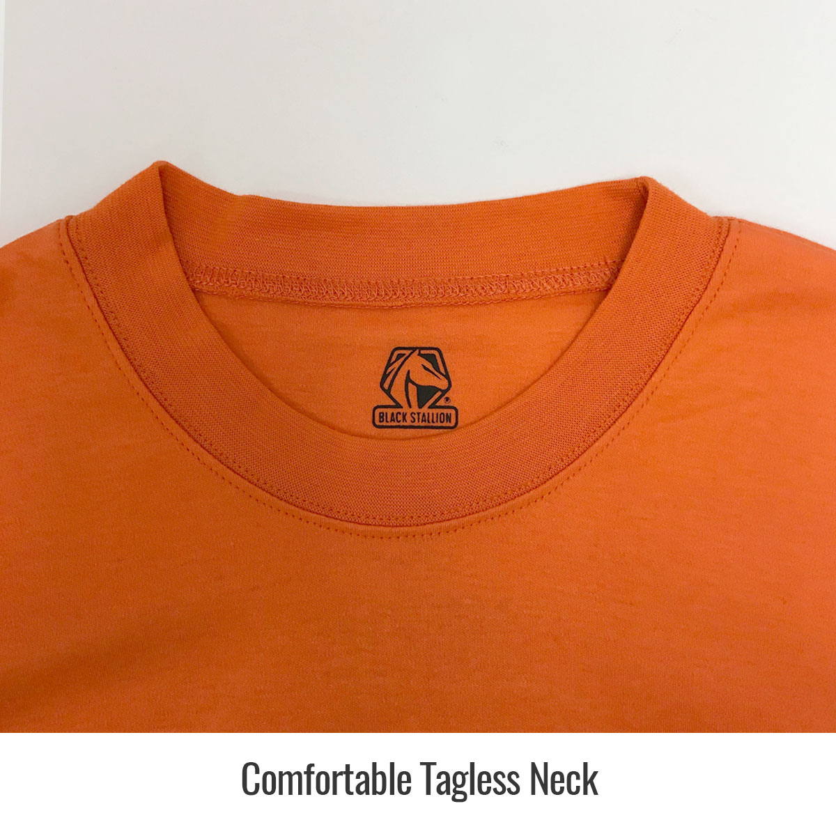 Black Stallion TF2511-OR 7 oz. AR/FR Cotton Knit Long Sleeve T-Shirt, Orange with Reflective Tape