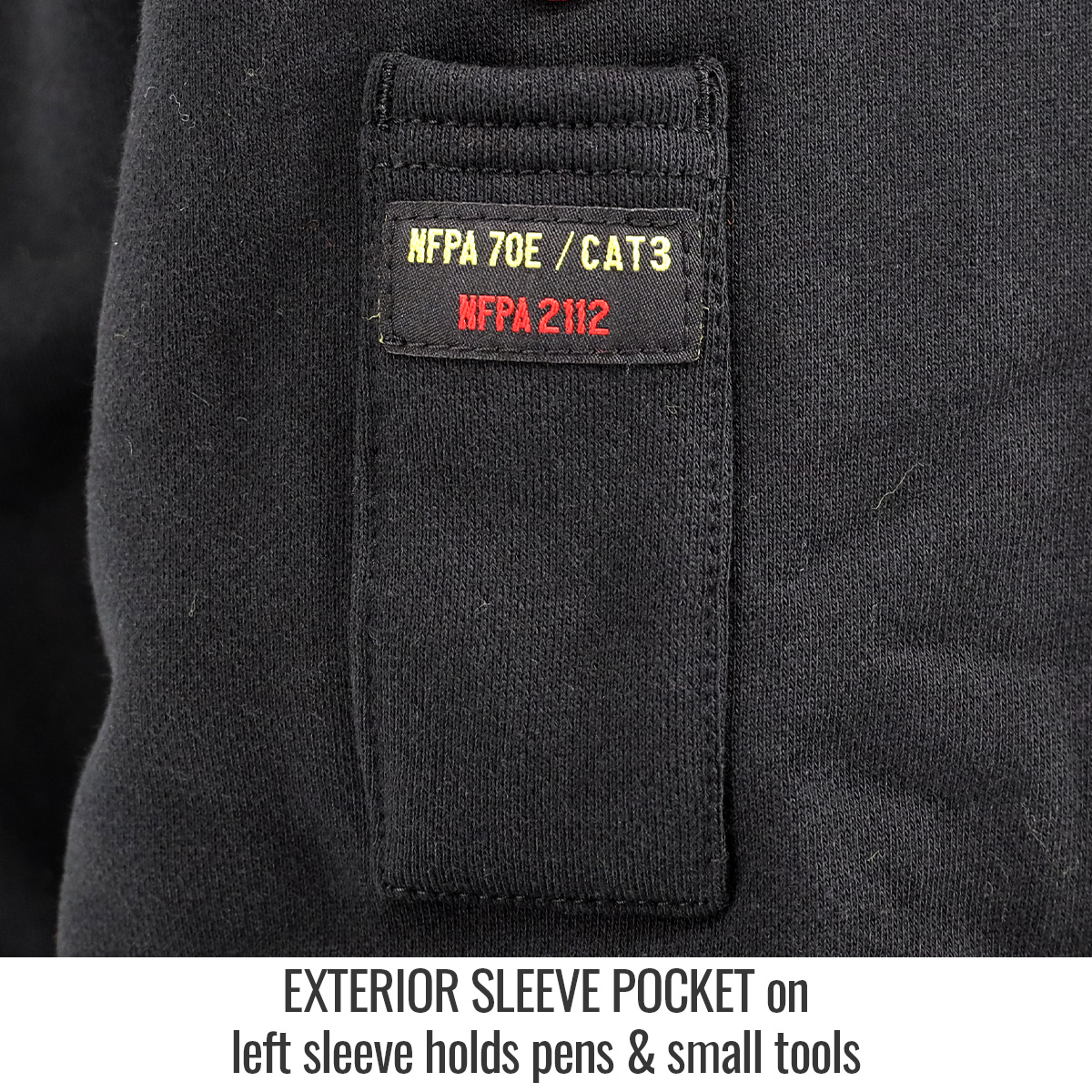 Black Stallion JF1331-BK 12 oz. AR/FR Cotton Full-Zip Hooded Sweatshirt, Black
