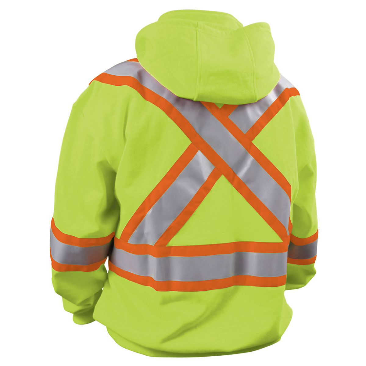 Black Stallion JF1332-LM 12 oz. AR/FR Cotton Full-Zip Hooded Sweatshirt, Safety Lime