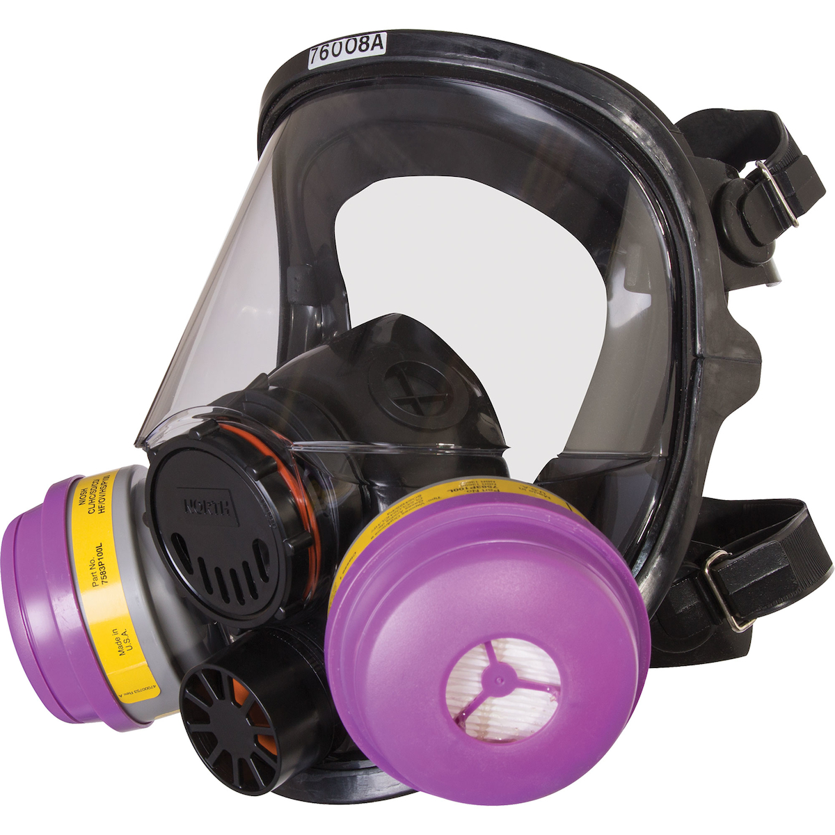 North 760008A Full Facepiece, Medical-Grade Silicone with 5-Strap Headband & Dual N-Series Connectors