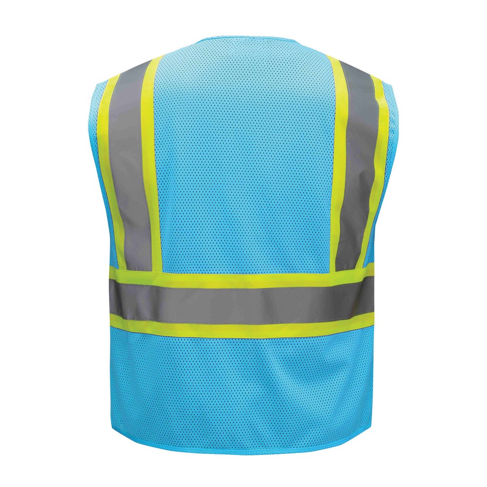 GSS Safety 3142 Enhanced Visibility Multi-Color Vest, Sky Blue