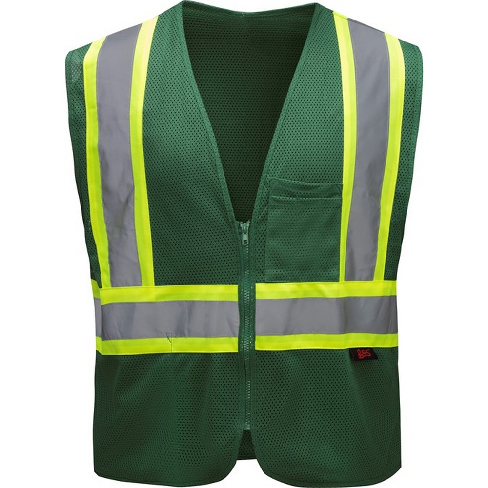 GSS Safety 3136 Enhanced Visibility Multi-Color Vest, Dark Green