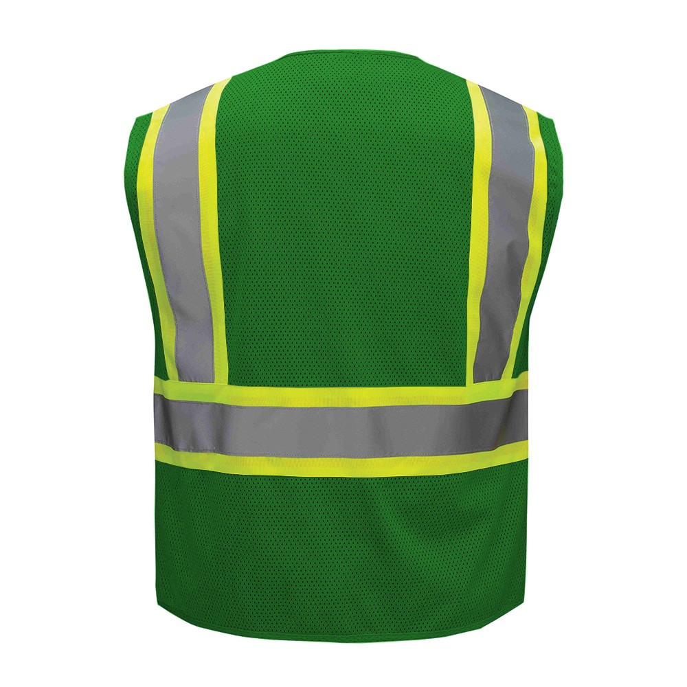 GSS Safety 3138 Enhanced Visibility Multi-Color Vest, Forest Green