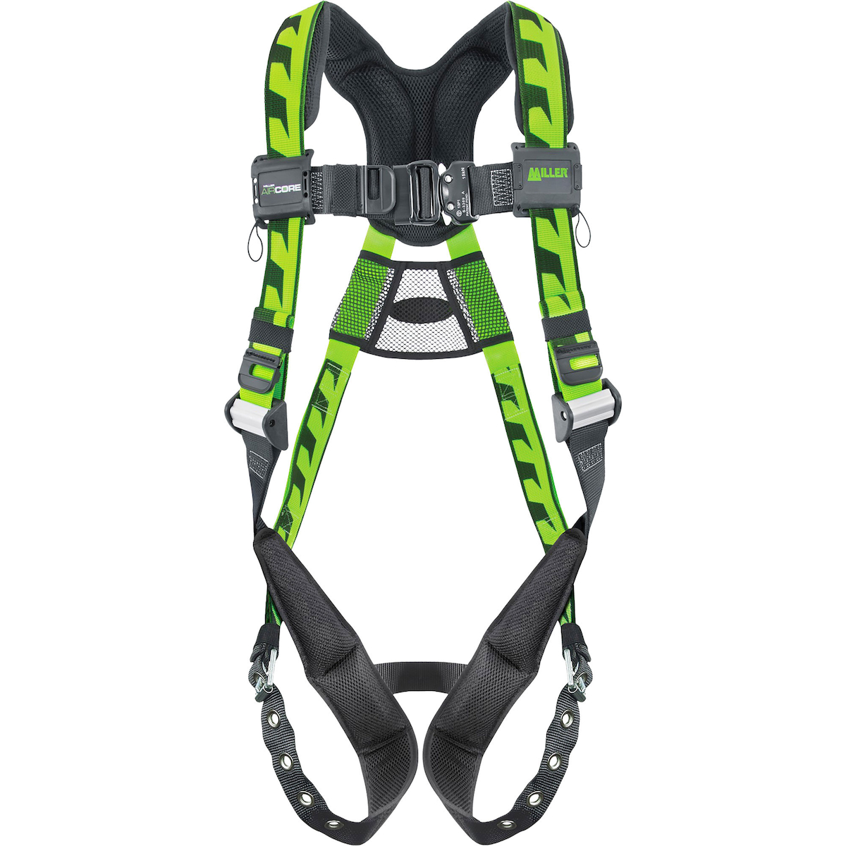 Miller ACA-TB Premium Breathable Full-Body Harness with Lightweight Aluminum Hardware, 5 Points of Adjustment, Back D-Ring, and Quick-Connect Chest Buckle & Tongue Leg Buckles