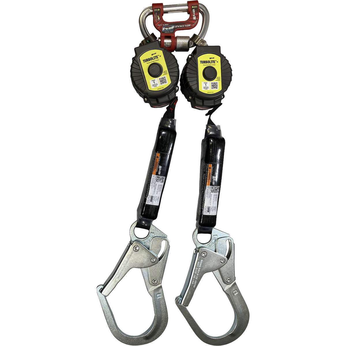 Miller MTL-OHW2-22 Twin Personal Fall Limiter with G2 Twin Connector and Steel Locking Rebar Hook