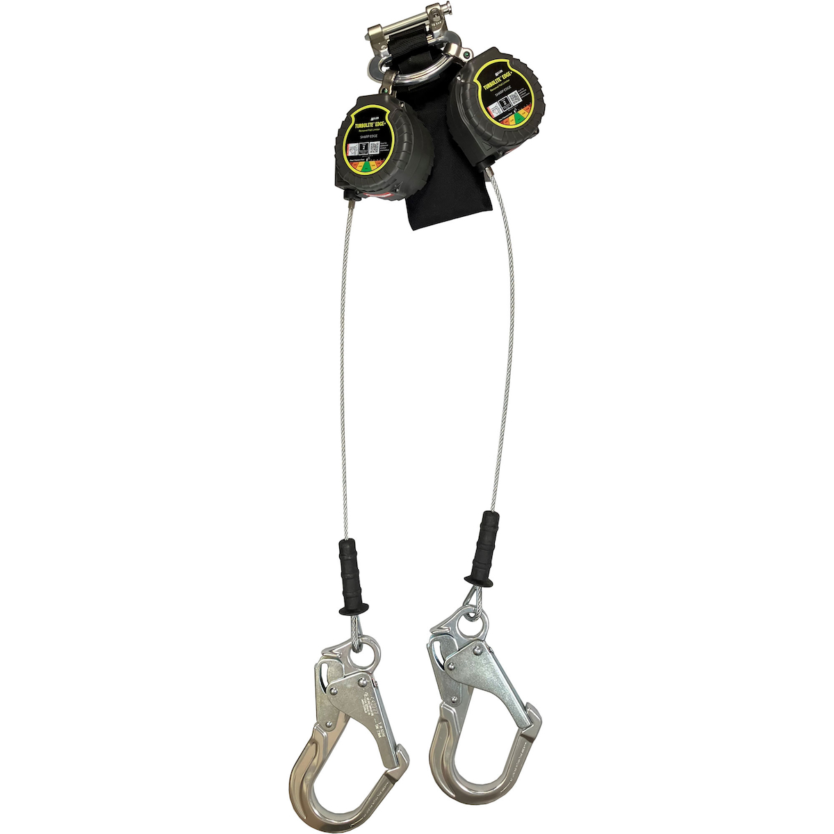 Miller MTL-LEP2-68 Twin Cable Edge Personal Fall Limiter with Aluminum Harness One Pin Connector and Aluminum Locking Rebar Hook