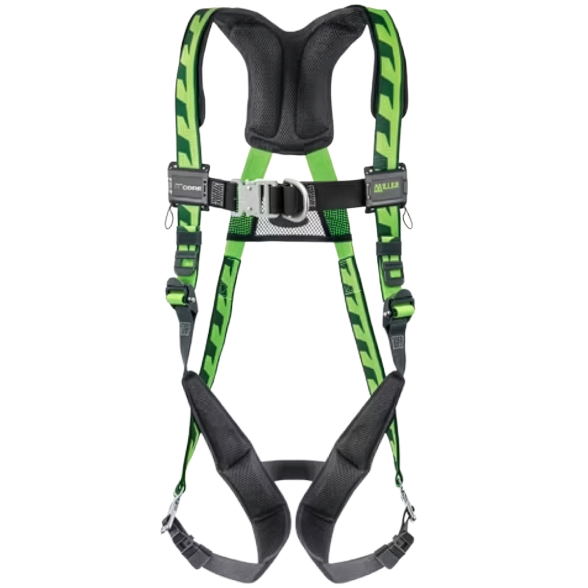 Miller ACF-QC Premium Breathable Full-Body Harness with Steel Hardware, 5 Points of Adjustment, Back/Front D-Rings and Quick-Connect Chest & Leg Buckles