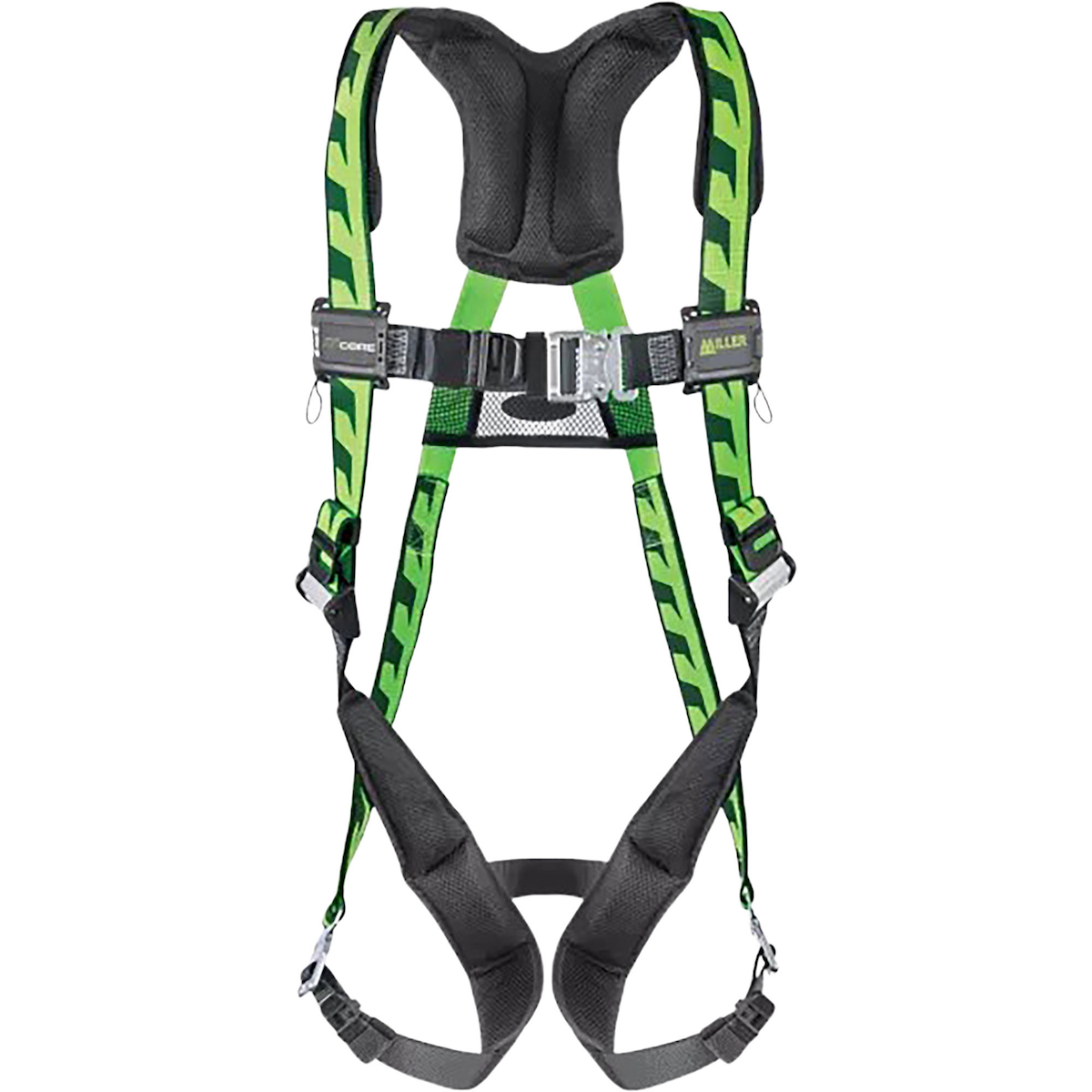 Miller AAF-QC Premium Breathable Full-Body Harness with Lightweight Aluminum Hardware, 5 Points of Adjustment, with Back/Front D-Rings and Quick-Connect Chest & Leg Buckles