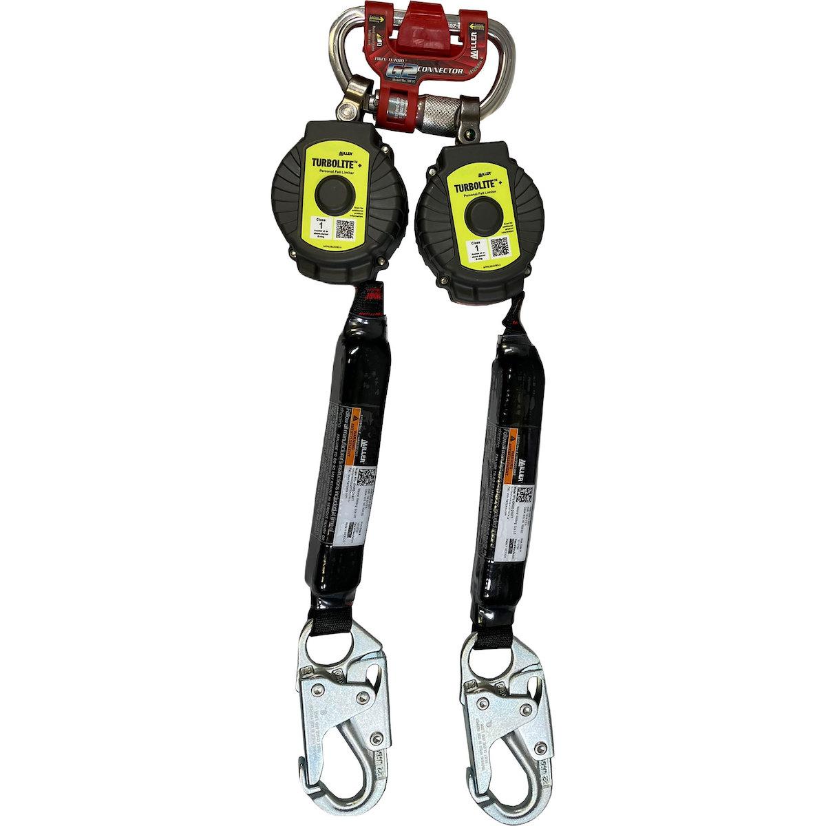Miller MTL-OHW2-27 Twin Personal Fall Limiter with G2 Twin Connector and Aluminum Locking Snap Hook