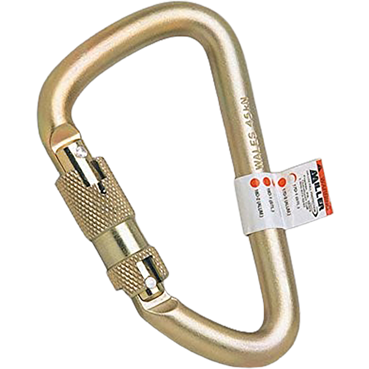 Miller 17D-1 Double-Action Twist-Lock Carabiner, Steel, 1-in Gate Opening