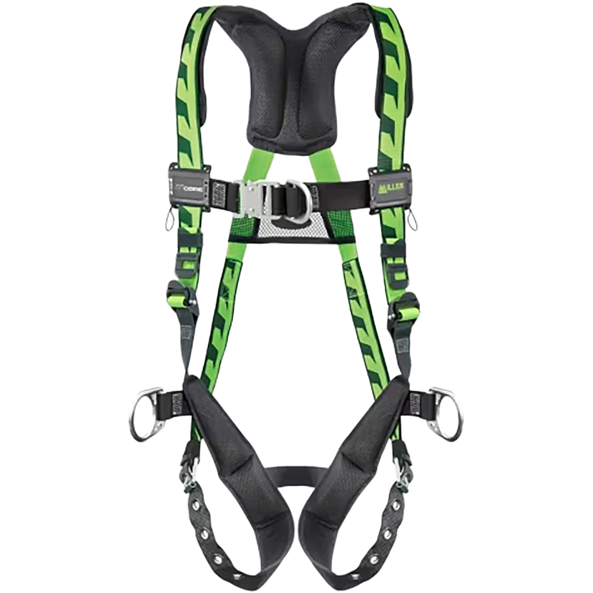 Miller AAF-QCD Premium Breathable Full-Body Harness with Lightweight Aluminum Hardware, 5 Points of Adjustment, Front/Side/Back D-Rings and Quick-Connect Chest & Leg Buckles
