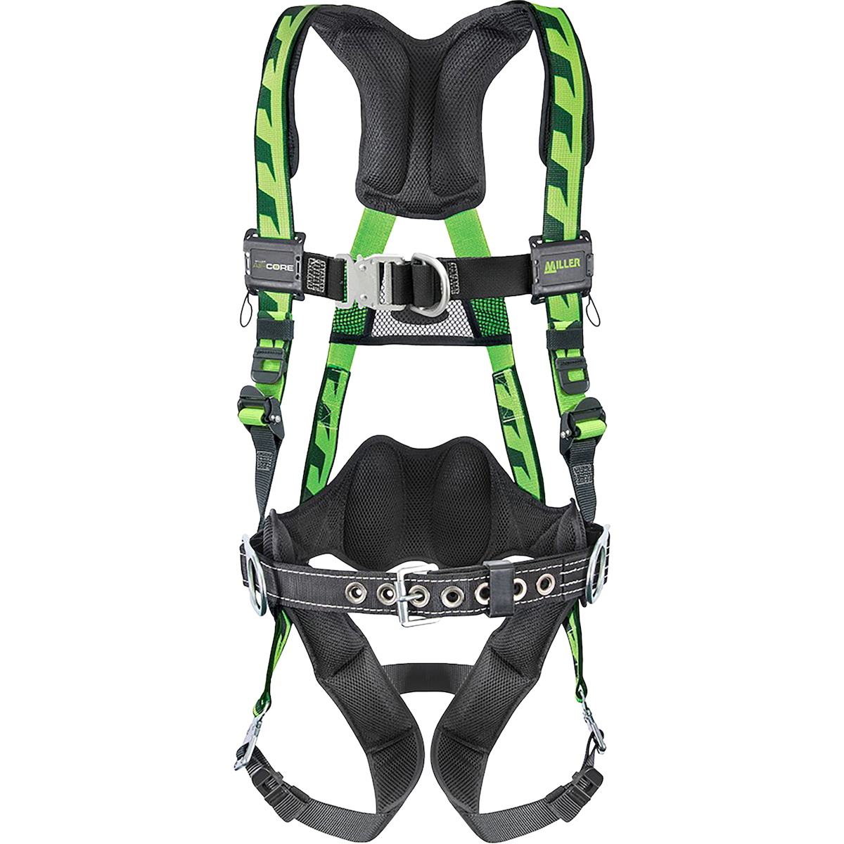 Miller ACF-QCD Premium Breathable Full-Body Harness with Steel Hardware, 5 Points of Adjustment, Back/Front/Side D-Rings and Quick-Connect Chest & Leg Buckles