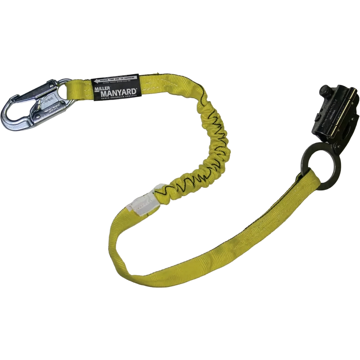 Miller 8174MLS4 Manual Stainless Steel Rope Grab with 4' Web Lanyard - 5/8" or 3/4" Rope