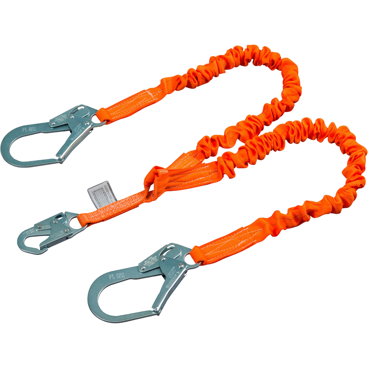 Miller T5122SS-Z7 Single Leg Stretch Tubular Shock?Absorbing Lanyard with Locking Snap Hook and Locking Rebar Hooks