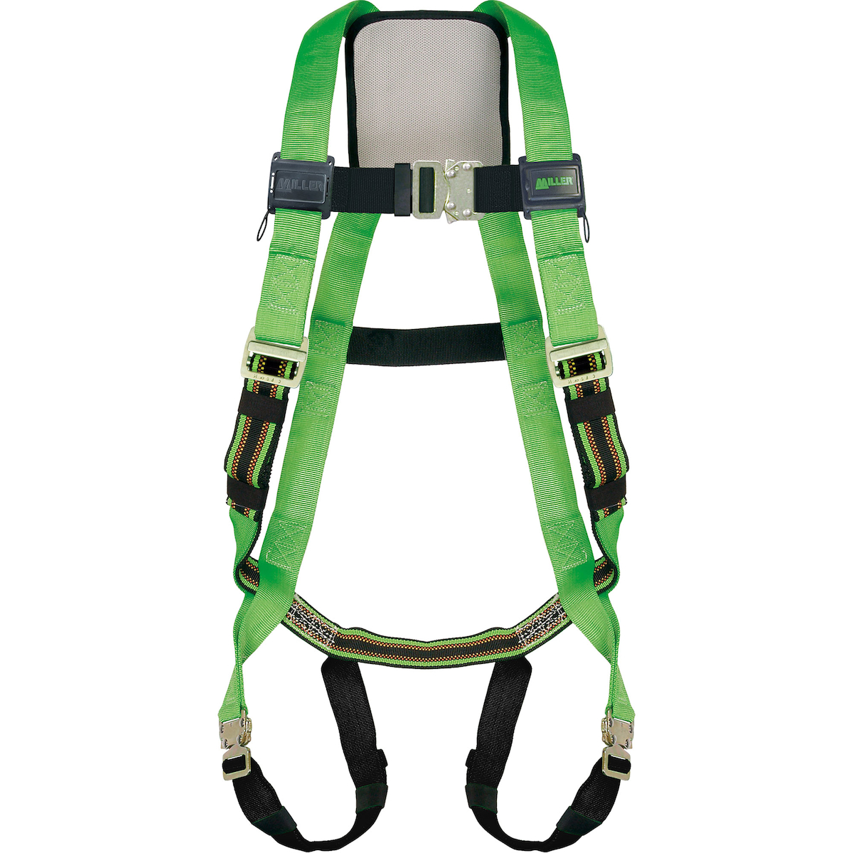 Miller P950QC Full-Body Harness with Steel Hardware, DuraFlex™ Stretch Webbing, Back D-Ring and Quick-Connect Chest & Leg Strap Buckles