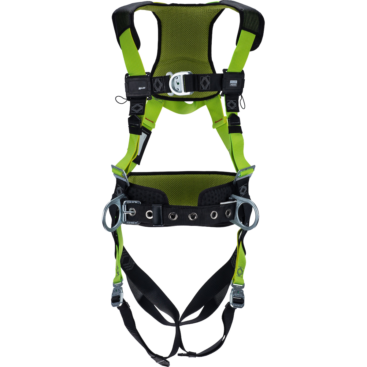 Miller H5CC22112 Construction Comfort Full-Body Harness with 5 Points of Adjustment, Back / Front D-Rings, Belt and Quick-Connect Chest & Leg Buckles