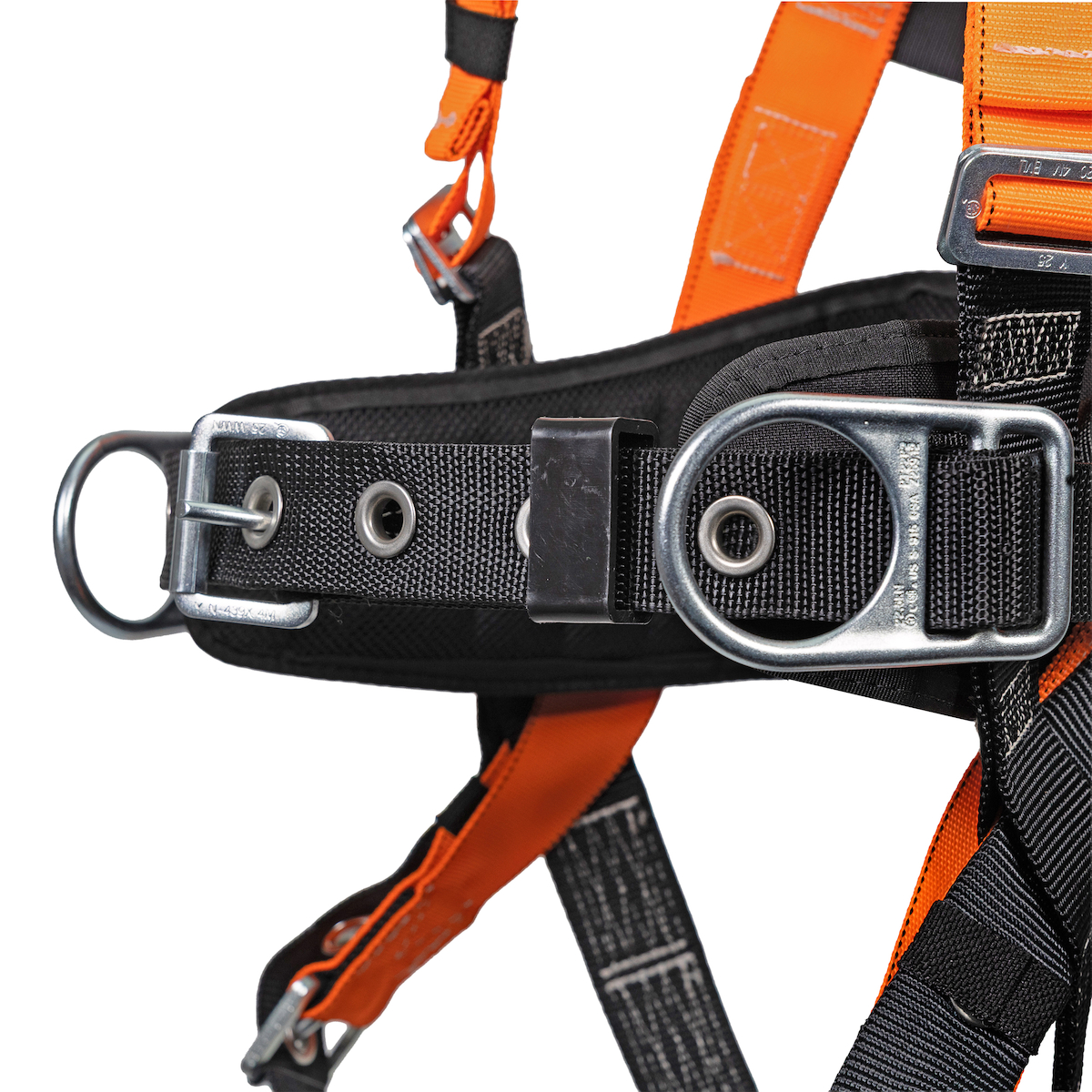 Miller T4777 Contractor Full-Body Harness with Hi?Viz Webbing, PFL/SRL Connector, Upgraded Lumbar Pad with Back and Side D?Rings with Tongue Leg Buckles