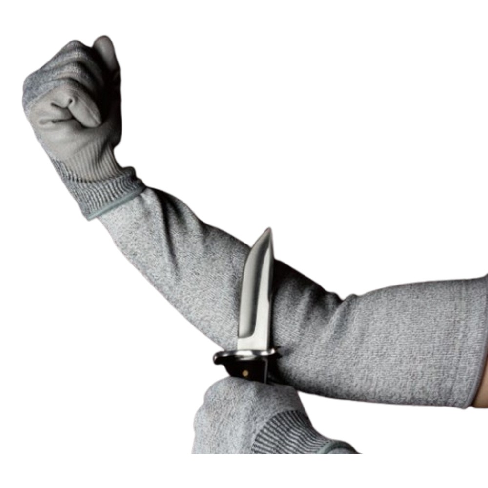 Stalwart Safety A4SPS-18T - ANSI Cut Level A4 HPPE-Stainless Steel Taper Knit Sleeve, 18" With Thumbhole