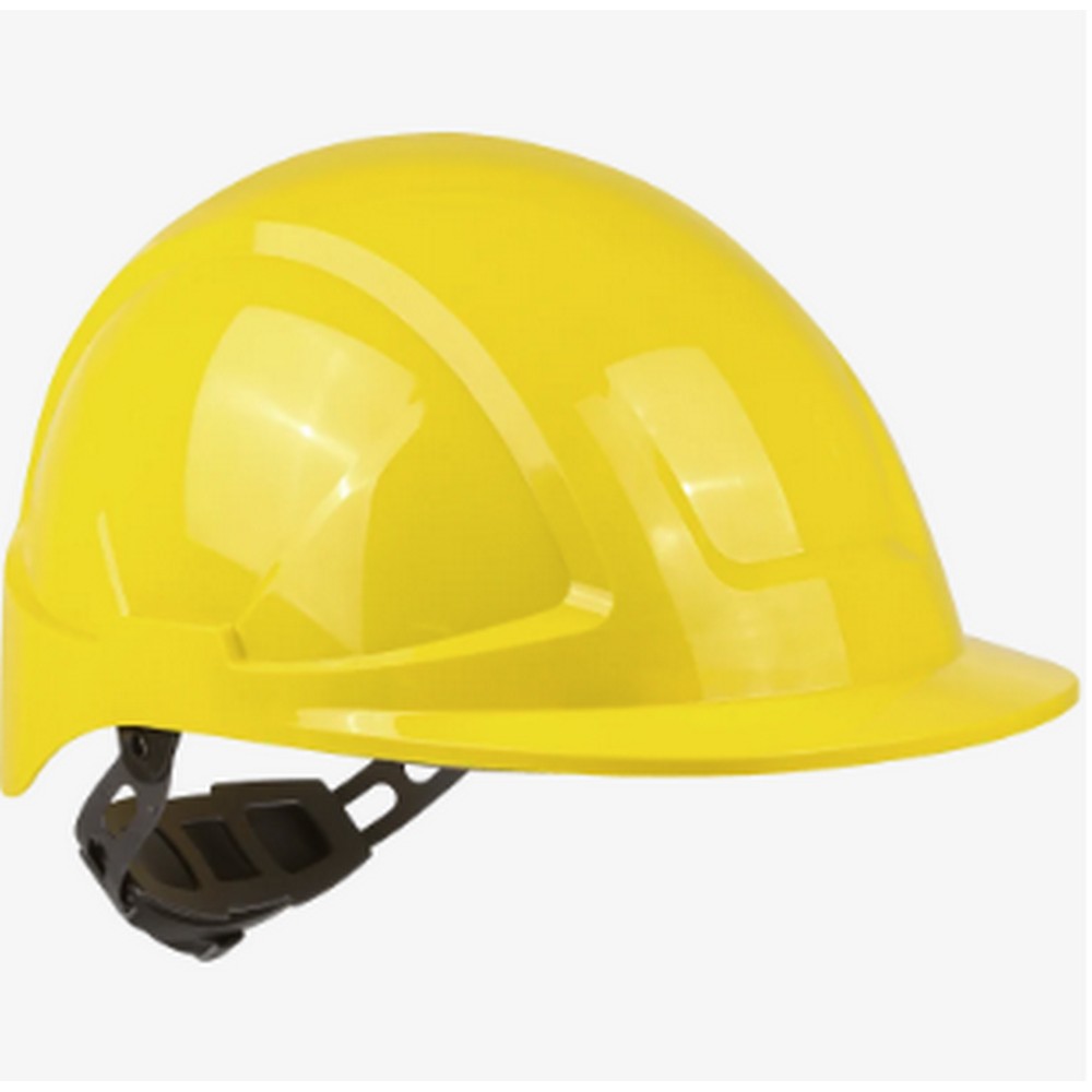 Global Glove SKHUS043CZ Radius Unvented Standard Peak Cap Brim Style Hard Hat With Six-Point Ratchet Suspension - Yellow