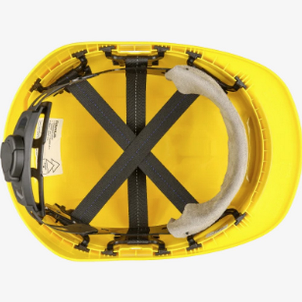 Global Glove SKHUS043CZ Radius Unvented Standard Peak Cap Brim Style Hard Hat With Six-Point Ratchet Suspension - Yellow