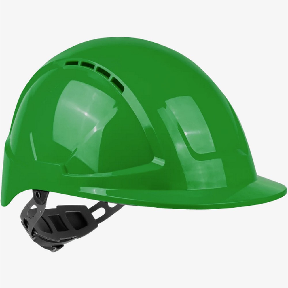 Global Glove SKHUS041EZ Radius Vented Standard Peak Cap Brim Style Hard Hat With Six-Point Ratchet Suspension - Green