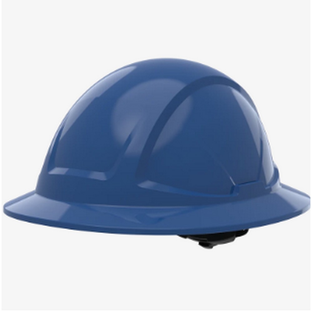 Global Glove SKHFBUS042BL Radius Unvented Standard Peak Full Brim Style Hard Hat With Six-Point Ratchet Suspension - Blue