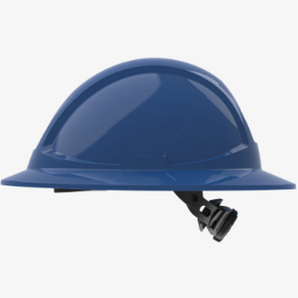 Global Glove SKHFBUS042BL Radius Unvented Standard Peak Full Brim Style Hard Hat With Six-Point Ratchet Suspension - Blue
